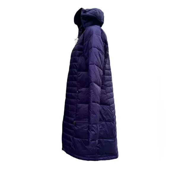 Columbia Purple Hooded Puffer Long Jacket Multi Zipper Details Size XL - Picture 6 of 16
